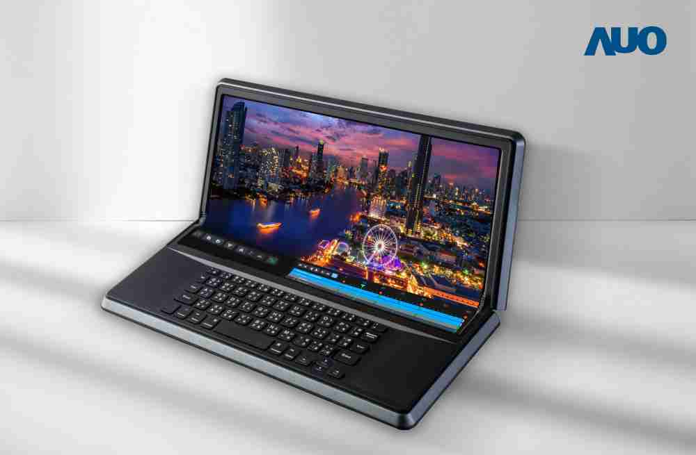 NG大舞台14.6吋Micro LED折迭显示屏幕，，，，搭配半径4mm的弯折绞炼，，，以及高画素、、、高亮度、、、高对比度的显示技术特点，，，，即便在大视角下仍保有绝佳色相与亮度